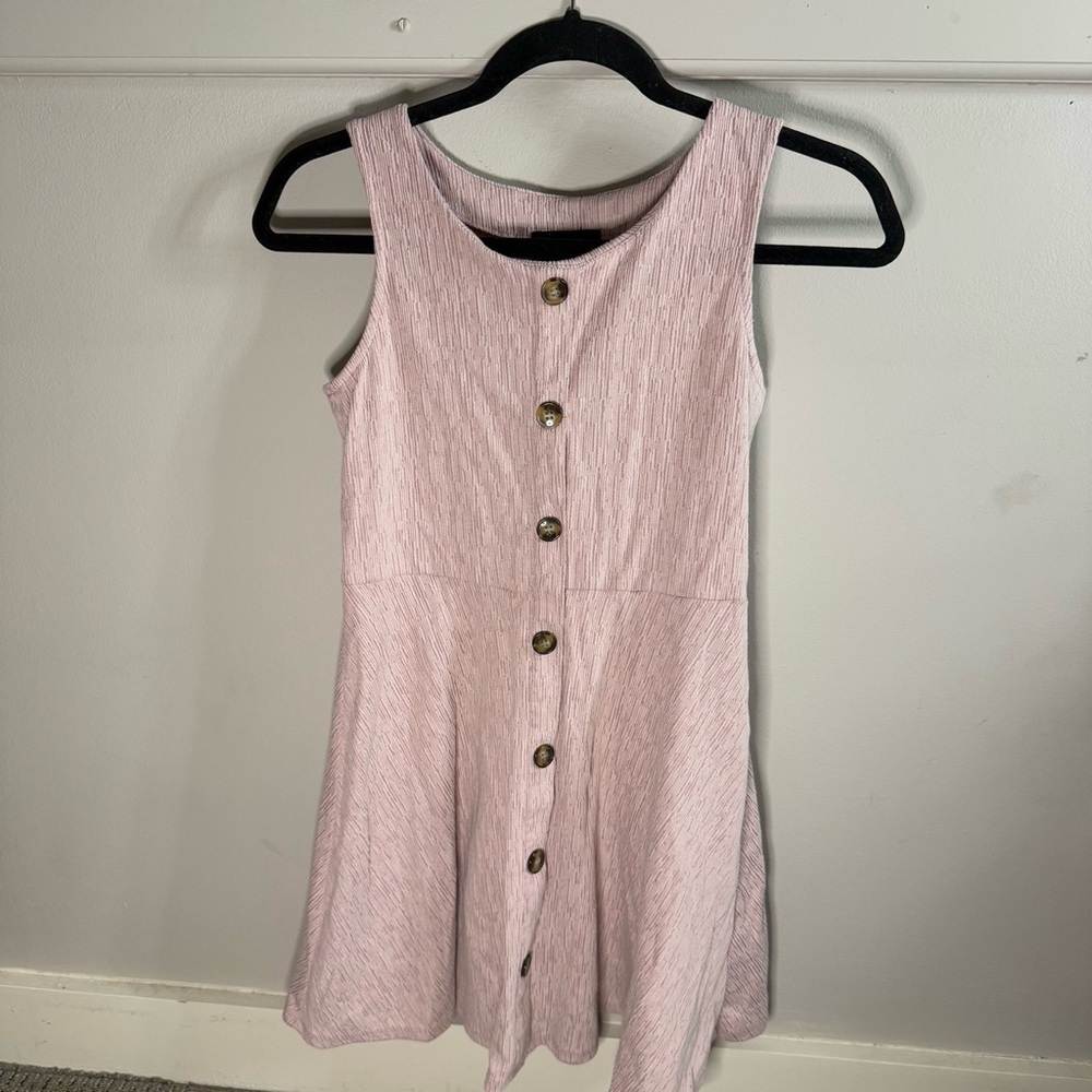 iZ Byer Girls Pink Dress Brown Buttons